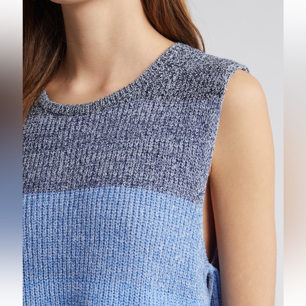 Rag & Bone NWT Kati Stripe Side Tie Sleeveless Cotton Blend Knit Sweater - Picture 9 of 13